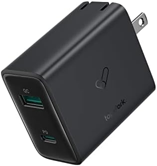 Adaptador de energia USB C, porta de dupla porta TopVork PD Fast Tipo C Adaptador de plugue de carregamento de carregamento,
