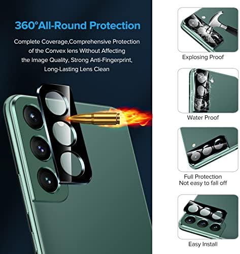 IVOLER [2+ 2 pacote] [2 pacote] Protetor de tela para Samsung Galaxy S22 Plus/ S22+ 5G 2022 [não Fit Galaxy S22] com [2 pacote] Lente de câmera Protetor de vidro temperado com quadro de alinhamento HD Clear, 6,6 polegadas