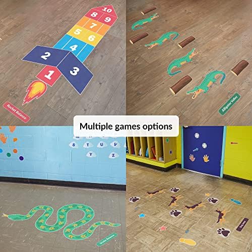 Decalques de caminho sensorial para piso e parede | 126 adesivos educacionais e interativos para crianças | Decalques sensoriais de caminhada | Decalques de estimulação sensorial | Decalques do piso | Adesivos de piso da sala de aula | Decalques do corredor