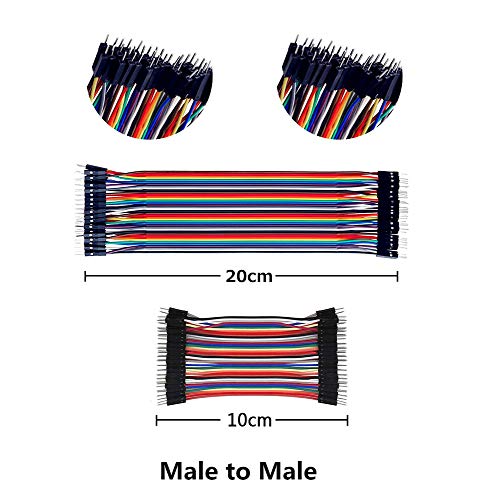IZOKEE 240pcs 10cm e 20cm Jumper Wire Wireless Breadboard fios masculino a feminino, homem a homem, fêmea para fêmea