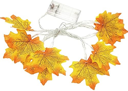 UITILIY 1,5m 10LED LIGHTED outono outono de abóbora folhas de bordo guirlanda decoração de halloween decoração de bateria de festas