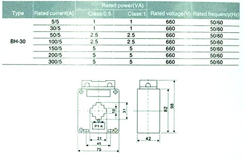 Transformador de corrente de Woljay 660V 50/60Hz 300/5A