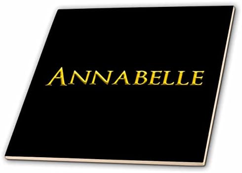3drose Annabelle favoreceu o nome do bebê nos EUA. Amarelo em charme preto - telhas