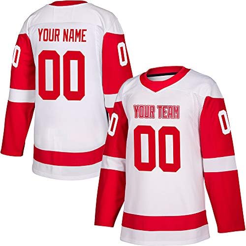 Jersey White Custom Ice Hockey Jersey for Men Women Youth S -8XL Nome e números de costura autênticos - projete o