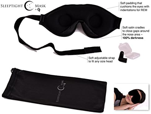 Máscara do sono Tons de olhos vendados - de bloqueio de luz - Blackout Sleeping Mask é confortável para relaxamento enxaqueca de insônia - Máscara de olho de viagem é macia com tampões para ouvidos