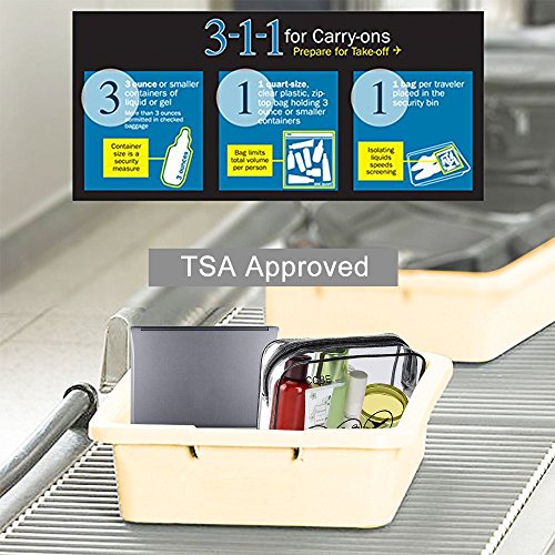CGBE Bolsa de higieness de viagem clara, TSA Bolsa de higiene pessoal aprovada para viagens, bolsa líquida, bolsa