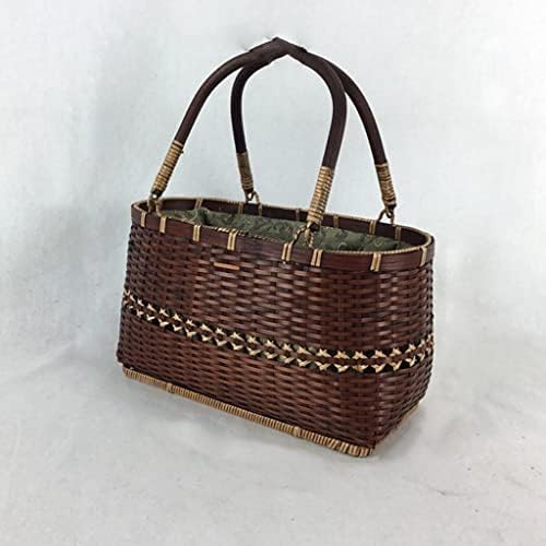 Mxiaoxia saco de bolsa de bolsa artesanal Rattan Rattan Casket Basket Storage Bag