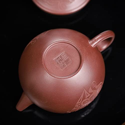 Siline Zisha Tea Pot 7,8 oz, chinês genuíno de barro de argila genuíno, infuse fabricante de chá de folhas de folhas