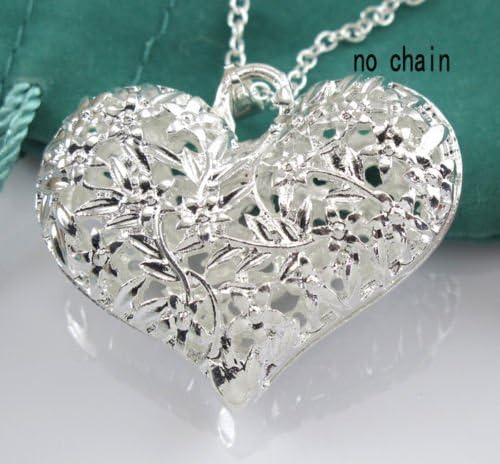 Wassana Fashion 925 Silver Chic 3d Hollow Out Heart Flower Ball Pingnder Fit Colar 1pc