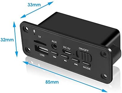 LMMDDP 5.0 MP3 Player Decoder Board 2 X 3W Carro de alto -falante FM Módulo de rádio 5V TF USB AUX Audio para carro