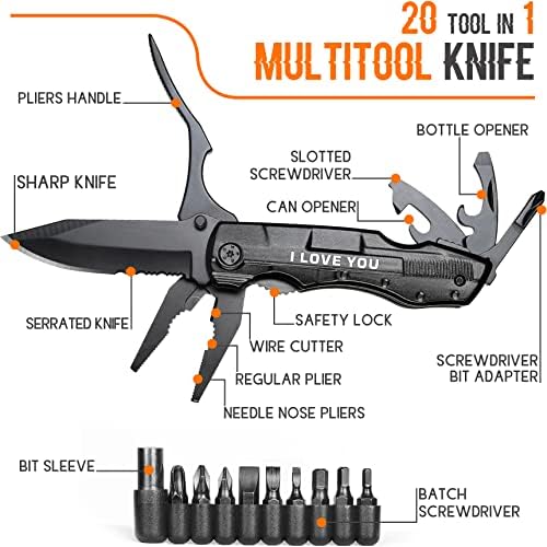 Presentes para papai para ele marido namorado, eu te amo faca de bolso+faca multitool eu te amo, presentes de dia