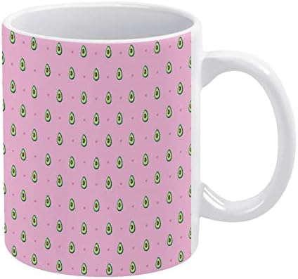 Abacate e corações em uma estampa rosa caneca caneca capa de café xícara de chá de chá engraçado para o escritório em casa homens homens