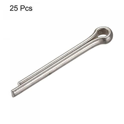 UXCELL SPLIT COTTER PIN, 5mm x 40mm de ajuste de clipe de aço inoxidável para automotivo, mecânica, tom de prata, 25pcs