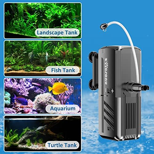 Filtro de aquário submersível Zocsonu, filtro de aquário interno, filtro de tanque de peixe ajustável de 6w para água salgada de 5