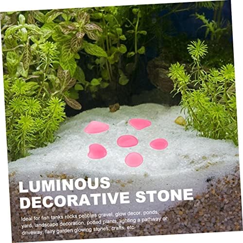 Yard We We Pebble Luminous Stone Terrarium rochas de vidro seixos de tartaruga tanque de tartaruga rochas paisagismo brilho aquário de aquário brilhante pedras pedras luminosas rochas de jardim acessórios de pedra 100pcs