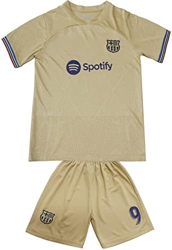 CEKFAX 2022/2023 Barca fora 9 Robert Lewandowski Futebol de futebol infantil meias de camisa de camisa definidas tamanhos de