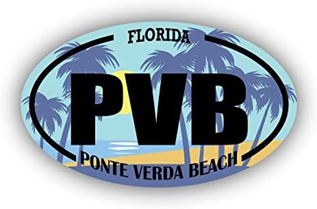 PVB Ponte Verda Beach Florida | Adesivos de referência à praia | Oceano, mar, lago, areia, surf, paddleboarding | Perfeito