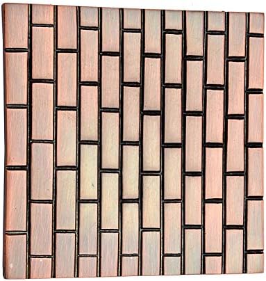 Hardware Adonai 4 Bricks Brass Wall Tiles- Antique cobre