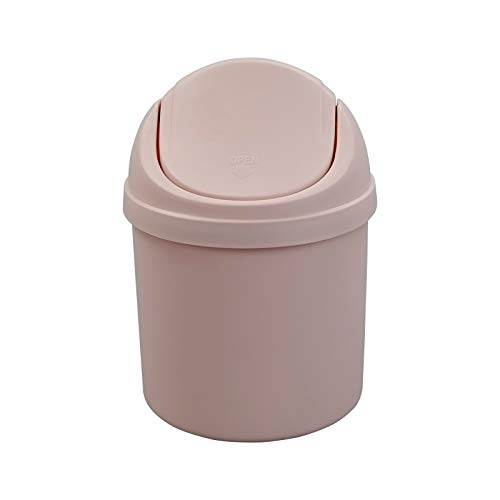 QSKELY 2 L PLÁSTIC Mini Desktop lata lata, lixo de lixo minúsculo, rosa