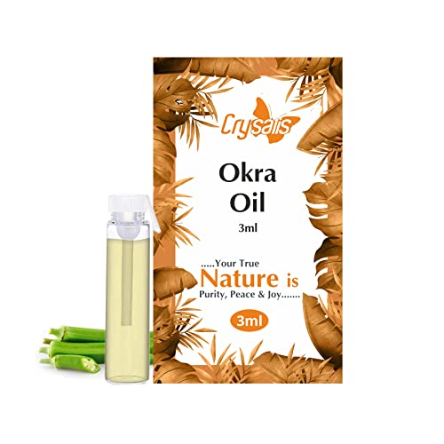 Óleo de quiabo Crysalis | PULHER PURO E NATURAL Não diluído Padrão orgânico de óleo | Para um ótimo cuidado com os cabelos, hidratar