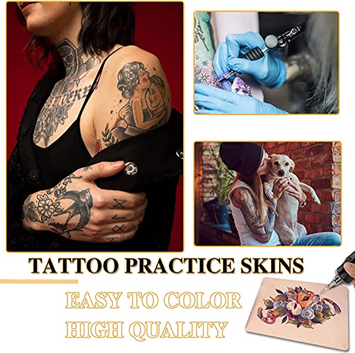 Peles de prática em branco de tatuagem - lyuxzad 10 folhas Tattoo Skin Practice 7.4x5.6 lados duplos tatuagem de pele falsa Microblading