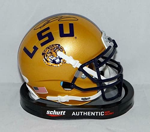 Odell Beckham autografou o LSU Tigers Gold Schutt Mini Capacete -JSA autenticado - Mini capacetes da faculdade autografados