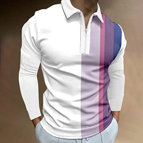 Wocachi 2022 Camisas pólo para homens, manga comprida Houndstooth Patchwork Tops Tops Streetwear Casual Muscle Designer Shirt