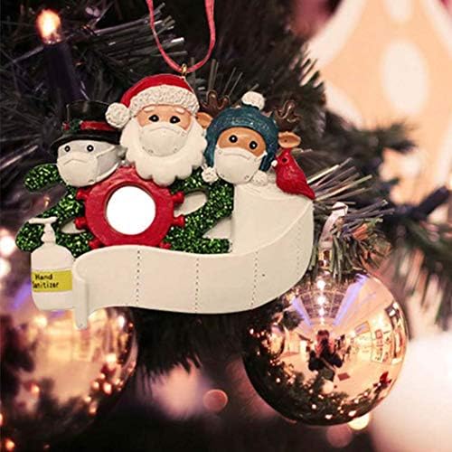 Cosydays Ornamentos de Natal personalizados DIY Sobrevivente de quarentena Sobrevivente Kit de decoração de Natal Nome da família Decoração de Natal Crie presentes criativos para a família