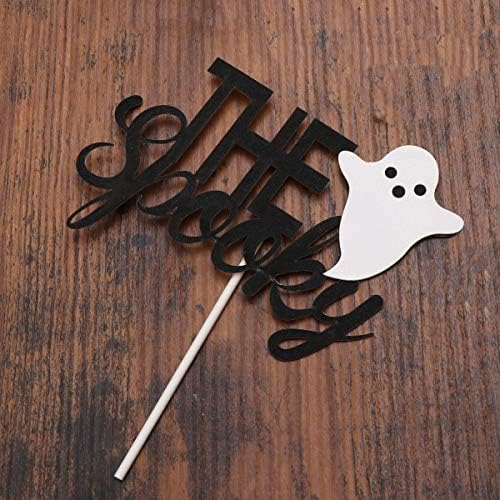 Bestoyard 3pcs Halloween Cake Topper Funny Ghost Sobersert Fruit Insert Card para festa de festas para festas para suprimentos de