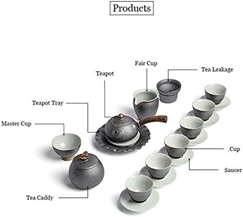 Walnuta Tea Cerâmica Vintage Conjuntos de chá japonês Kung Fu Fu Conjunto de chá pigmentado Tule de chaleira de belisco