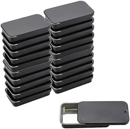 Coshar 20pcs Mini Slide Top Tin Chax Box portátil para armazenamento de artesanato, protetores labiais DIY e perfumes