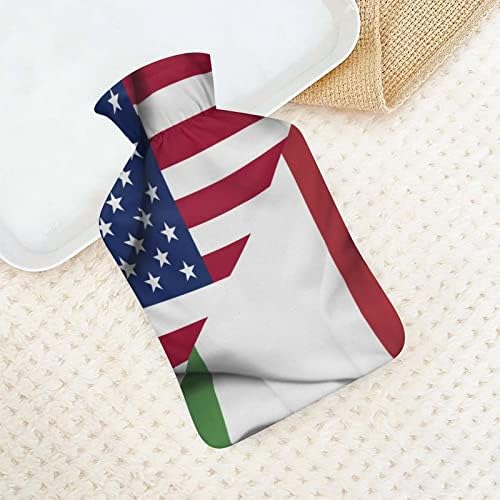 America e Itália bandeira de água de ondulação garrafa de água quente 1000 ml