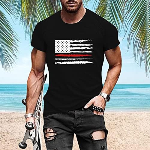 Camiseta de bandeira americana jiabing masculino casual o pescoço bandeira impressa de manga curta camiseta blusa superior