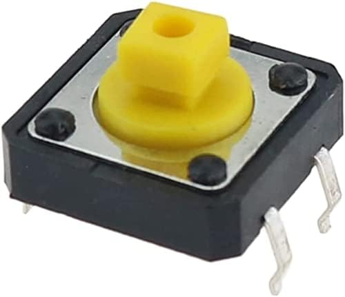 Berrysun Micro Switches 500pcs PCB Switches táteis de 4 pinos quadrados amarelos SMD Mini Push Button Switch 12 * 12 * 7,3