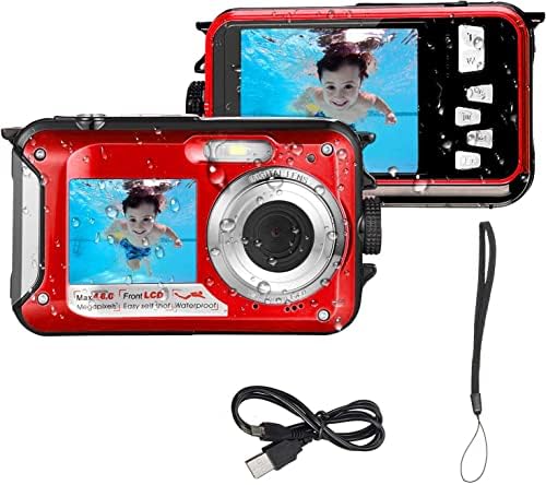EDEALZ 48MP MEGAPIXEL Câmera digital à prova d'água Full HD 1080p Dual