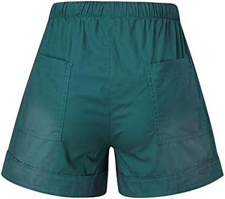 Mulheres shorts de algodão casual Caso de cordão confortável com cintura larga shorts folgados shorts tie de tinta estampa de verão Flowy Summer para mulheres