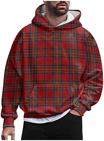 Hoodies gráficos masculinos Pullover casual com bolsos de manga longa com capuz com capuz