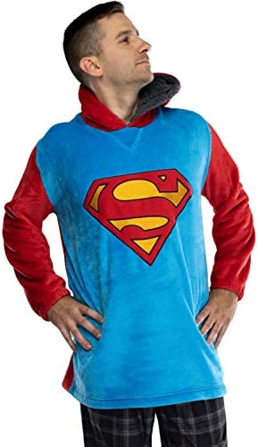 DC Comics Justice League Mens de grandes dimensões Sherpa Sweatshirt Lounge Hoodie