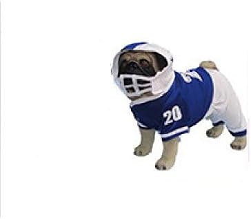 Costura de cão de cachorro, jogador de futebol, atleta de jogador de futebol, camisa de atleta, escolha azul ou vermelho