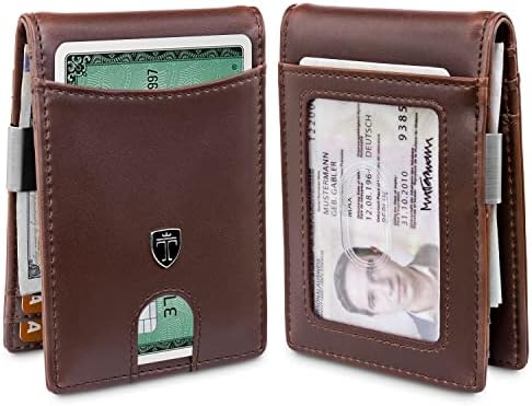 Carteira de clipe de dinheiro do travando Atlanta Mens Pocket Slim RFID Bloqueio - titular do cartão de crédito - Mini Bifold