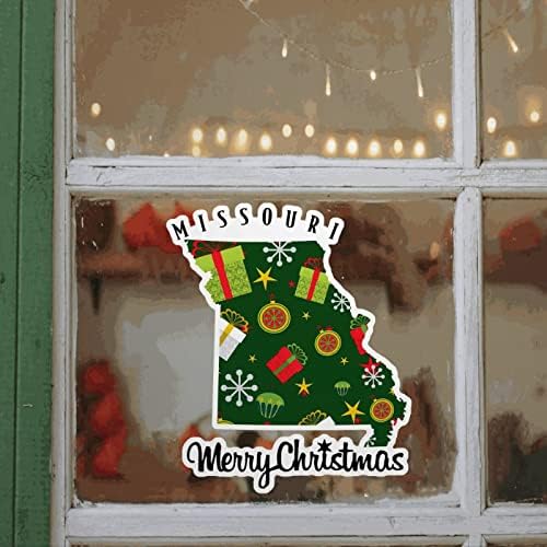 Adesivo de janela do Missouri, Missouri nos Estados Map Map Wall Stick, decalque Missouri, decalques de parede de Natal removíveis do PVC, adesivo de arte de parede dos Estados dos EUA para quarto de jantar quarto de família quarto berçário bebê