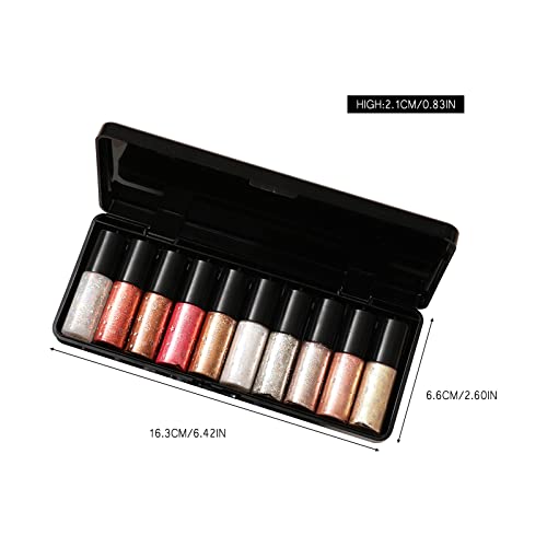 10 pacote de delineador líquido conjunto líquido flash shadow makeup makeup líquido líquido brilhante e duradouro impermeabilizante