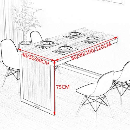 Mesa de jantar dobrável de parede HORV dobrável dobra mesa conversível MDF Mesa de parede multifuncional mesa de computador para