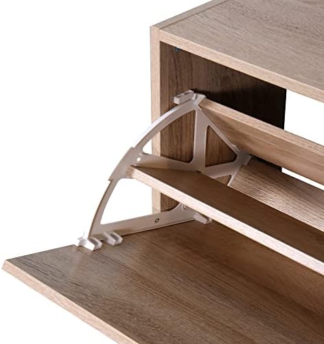 Homvent Modern Shoe Gabinet com 2 gavetas de flip para entrada de madeira natural de gesto de calçada de madeira de calça de calça de calçada Organizador de armazenamento de sapatos para pequenos espaço