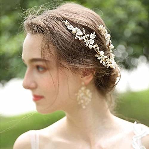 Jydqm Hair Hair Vine clipe Handmade pérolas femininas jóias de cabelo Crystal Bridal Barrettes Acessórios para o cabelo