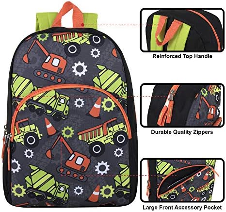 Mochila de caminhão com lancheira para meninos, mochila infantil e lanchone