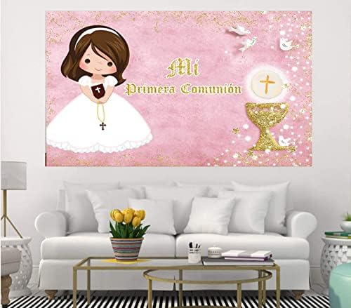 Antecedentes fotográficos Batismo My First Communion Chalice Girl Birthday Party Decoration Backgrace Curtans Photography Studio