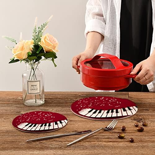 Piano Keys Pote Pote para trivins de cozinha para pratos quentes 2 PCs Placemat Helter resistente ao calor Teapo de linha de algodão
