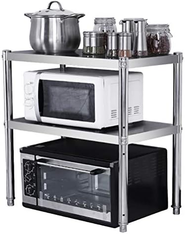 MM prateleiras de armazenamento de cozinha, estilhagem de metal estável, até 80 kg por prateleira, unidade de prateleira de 2 prateleiras, forno de microondas, mantenha sua cozinha arrumada