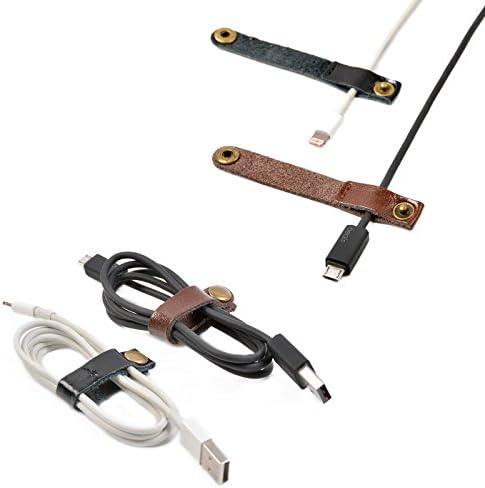 10 PCs Cluas de couro Tapetes de cabos Tirada de cabo Gerenciamento de cordão O detentor do fone de ouvido do fone de ouvido com arame de arame para trabalhar e viajar